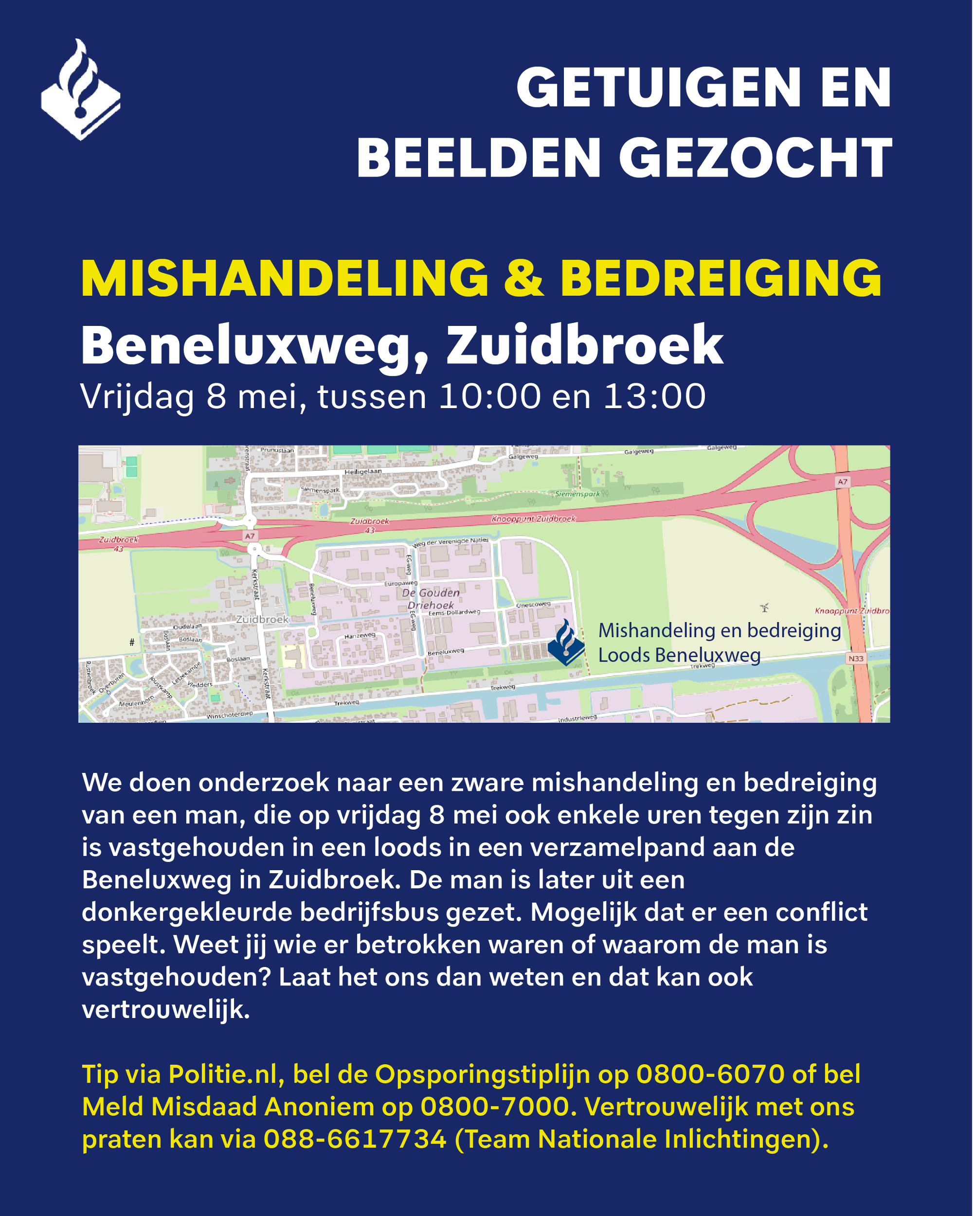 Mishandeling en bedreiging – Beneluxweg – Zuidbroek