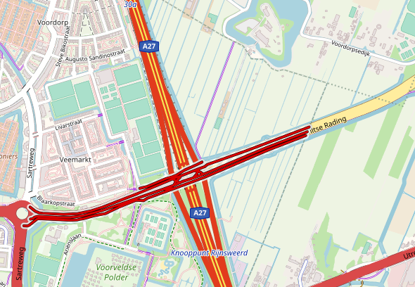 Ongeval afrit Biltse Rading A27 in Utrecht