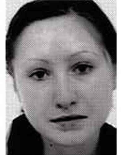 Zwart-witte pasfoto van Gelena Vladimirovna Maletina