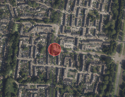 Luchtfoto van kruising van het incident