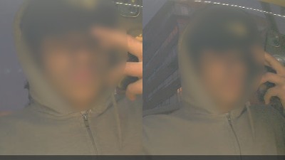De verdachte, nu nog met blur. Hij heeft een week de tijd om zichzelf te melden.