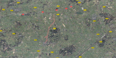 Luchtfoto van de Holterweg in Laren