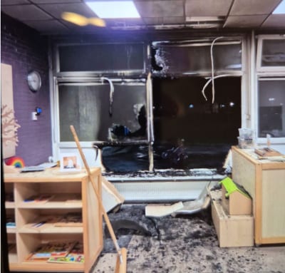 Forse schade na brand school de Zeearend in Lelystad