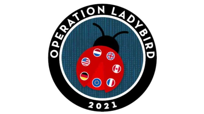 Logo internationale politieoperatie LadyBird: wereldwijd botnet Emotet ontmanteld