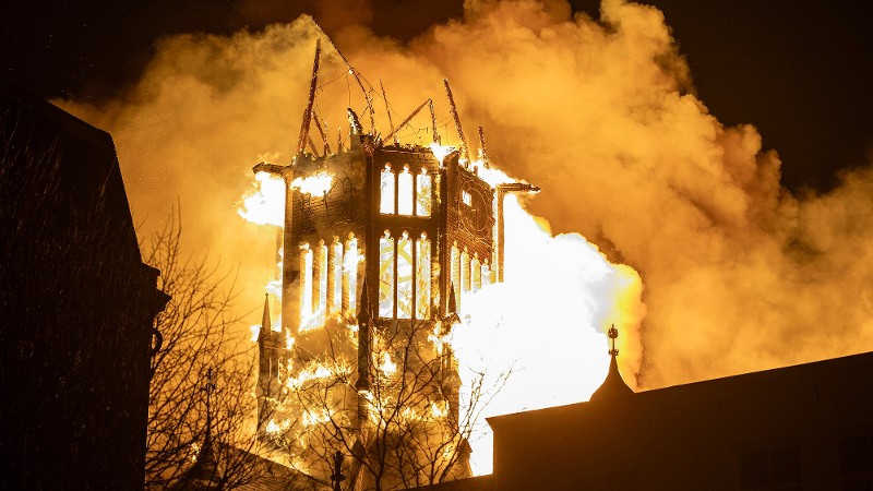 Grote brand in de Vondelkerk