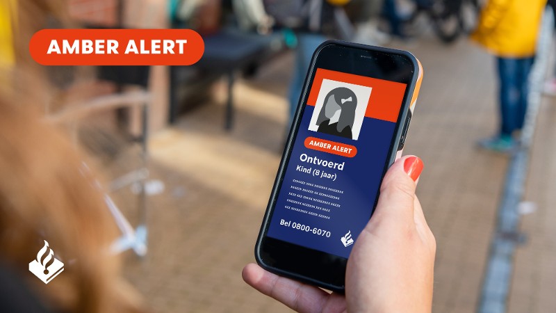 Een AMBER Alert op een mobiele telefoon