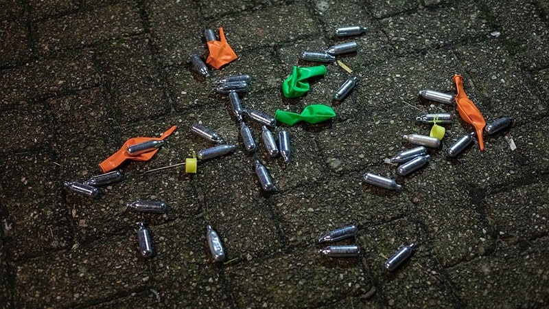 overlast, lachgas, afval, Foto: Korpsmedia politie