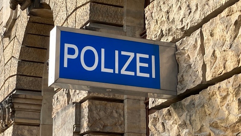 Bord op Duits politiebureau: Polizei