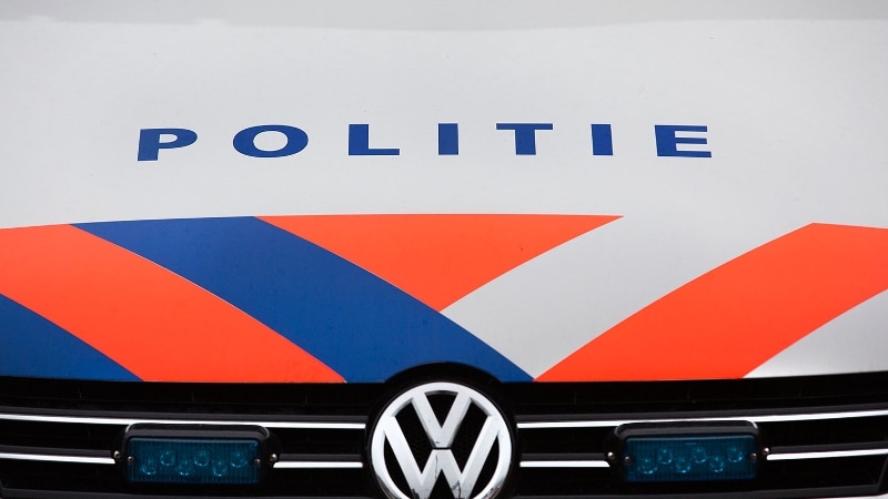 Stockfoto van de voorkant van een politieauto